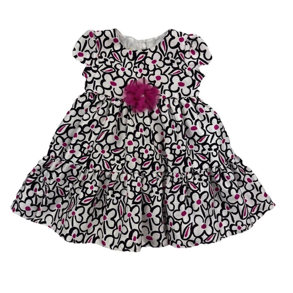 Marmellata Toddler Girls Dress 18M Pink Floral Tiered Ruffle Party